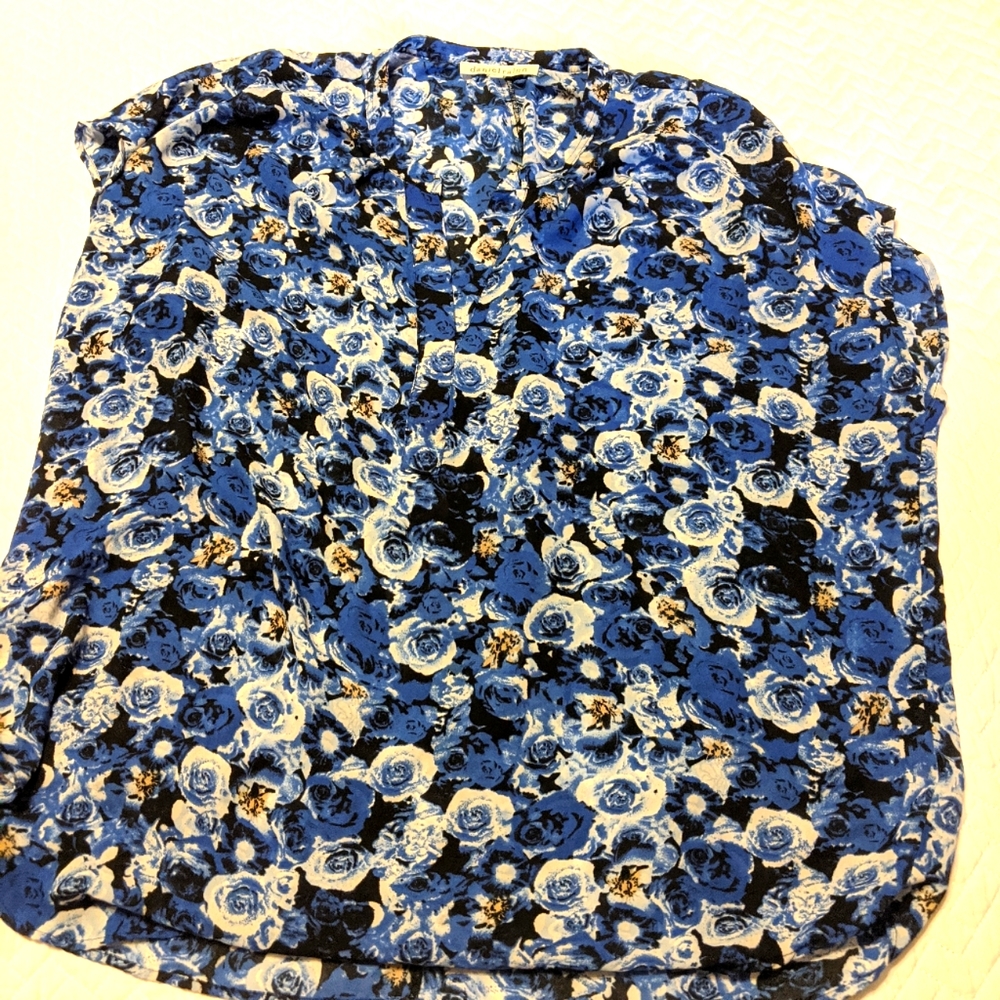 Daniel Rainn - Stitch Fix - Blue, White & Gold Blouse
